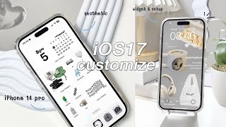 iOS 17 aesthetic customization 🩶✨  custom iphone theme widgets icons tutorial [upl. by Norabal]