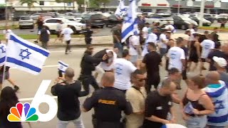 Chaos erupts when 2 South Florida protest groups FACE OFF over IsraelPalestine conflict [upl. by Haramat]