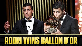 Rodri becomes first Man City player to win the Ballon dOr 🏆  CBS Sports Golazo [upl. by Nerine]