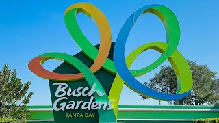 Busch Gardens Tampa Bay 2023 Walking Tour in 4K  Tampa Florida [upl. by Tenrag551]