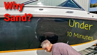 Boat buffing Gelcoat oxidation removal no Wetsanding [upl. by Eussoj317]