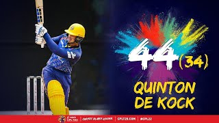 Quinton de Kocks Top Fours vs Trinbago Knight Riders  CPL 2022 [upl. by Adierf]