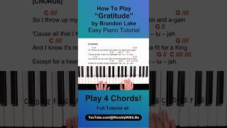 How to Play “Gratitude” by Brandon Lake Piano Easy Tutorial Worship diy gratitude cover song [upl. by Erreip867]