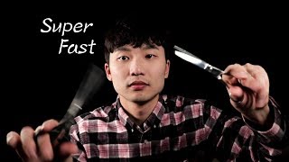 초고속 헤어컷 ASMR 빠른 팅글  Super Fast Haircut asmr No Talking [upl. by Samau]