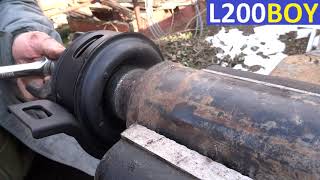 Mitsubishi l200 25DiD how to change drive shaft center bearing and cross joint cardan job [upl. by Orimisac]