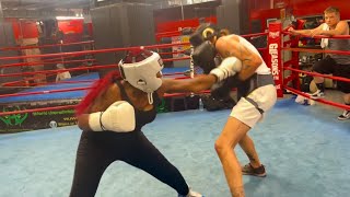 Female Boxer Sparring Gleasons Gym [upl. by Bopp]