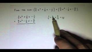 Adding Polynomials with Rational Coefficients [upl. by Kcirrem]