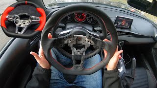 Kenstyle Steering Wheel Unboxing  Guardian Designs  124 Spider Abarth amp ND Miata Interior Upgrades [upl. by Reyotal]