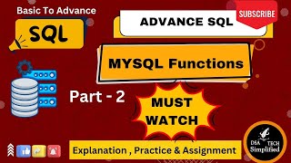 MYSQL Functions  DateTime Function in SQL  Dsa TechSimplified [upl. by Ailahs]