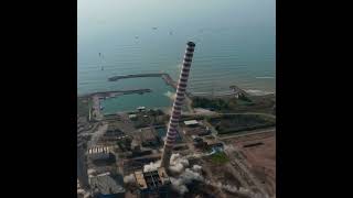 demolition by explosives of the two almost 200 meter giga high chimneys [upl. by Ferdinand383]