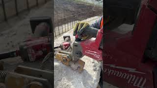 Panchito securing turnbuckles with his MilwaukeeTool M18 Rotary Hammer Drill and M12 Stubby [upl. by Fishbein]