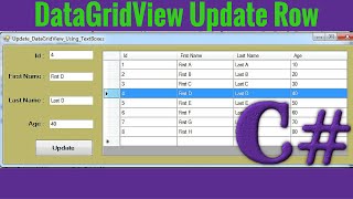 C  How To Update Selected DataGridView Row With TextBox Using C  With Source Code [upl. by Saito]