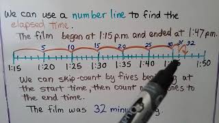 3rd Grade Math 103 Measure Time Intervals Elapsed Time in Minutes [upl. by Duax]