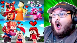 SQUID GAME HIDE AND SEEK GLASS BRIDGE amp BOYFRIEND vs MONIKA ZAMinationProductions  Animation REACTION [upl. by Oiralednac]