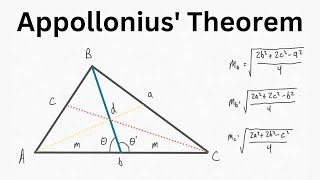 Apollonius Theorem  Triangle Median Length [upl. by Greenleaf]