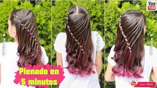 PEINADOS PARA NIÑAS TRENZA FACIL PARA PRINCIPIANTES HOW TO FRENCH BRAID [upl. by Narmi]