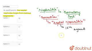 In earthworm the septal nephridia begin from behind segments [upl. by Tsugua470]