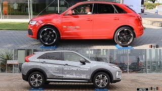 SLIP TEST  Audi Q3 Quattro vs Mitsubishi Eclipse Cross SAWC  4x4testsonrollers [upl. by Jemina]