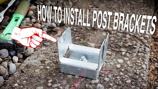 How to Install Post Base Brackets Into Concrete  Dr Decks [upl. by Nonnad509]