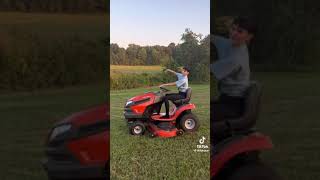 Lilith Juliet Simms hanging out on a lawnmower [upl. by Enneiviv]