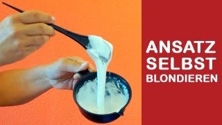 Ansatz braun auf blond selber färben  Platin ohne Gebstich  Haare blondieren Tutorial  Anleitung [upl. by Eniamsaj]