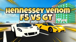 New Hennessey Venom F5 versus Hennessey Venom GT in Roblox Car Dealership Tycoon [upl. by Issac]