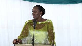 First Lady Jeannette Kagame speaks at the AERG Hostel end of year party 28 December 2014 [upl. by Nanete187]