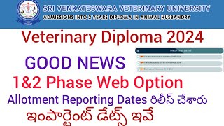 Veterinary Diploma Web Option 2024 Date Released  veterinary diploma latest update news [upl. by Milas]