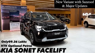 New Kia Sonet Facelift 2024 HTK Optional petrol  NEW VARIANT WITH SUNROOF  Full review 😍🔥 [upl. by Haizek320]