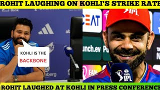 Rohit Laugh on Kohlis Strike Rate  Rohit Laugh on Kohlis Strike Rate in Press Conference  viral [upl. by Nathanoj]