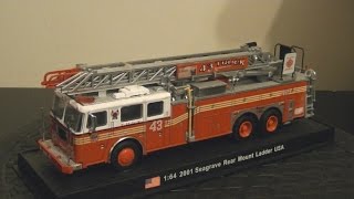 Amercom Seagrave Fire Truck Rear Mount Ladder FDNY 164 scale Review HD [upl. by Elga]