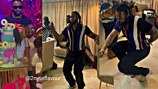 Flavour dancing to Ogene music at his daughters birthday party in lagos [upl. by Nolham308]