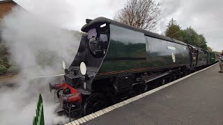 34072 257 Squadron departs Alresford 21124 [upl. by Lerual]