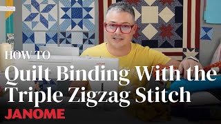 How to Sew Quilt Binding With the Triple Zigzag Stitch With Adam Sew Fun [upl. by Aicatan]