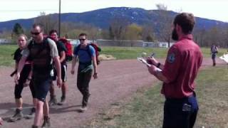 Recruits tackle pack test on day one of wildland firefighter bootcamp [upl. by Ainimreh]