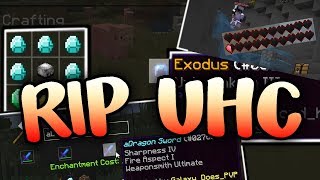 THE DESTRUCTION OF HYPIXEL UHC first time crafting exodus  sharp four fire dragon sword [upl. by Oranneg793]