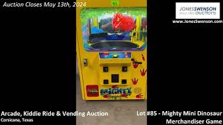 Lot 85  Mighty Mini Dinosaur Merchandiser Arcade Game [upl. by Yank]