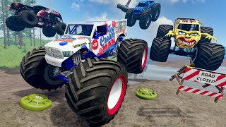 Monster Truck Mud Battle 54  BeamNG Drive  Griffs Garage [upl. by Madelena]