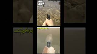 PISTOL EFFECT IN WATER  GTA 5 VS CYBERPUNK 2077 CAMPARISON [upl. by Aneret]