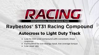 Raybestos ST31 Racing Brake Pad Formulation [upl. by Fey]