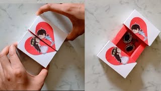 easy gift box making with paper folded paper gift boxwrapping paper box diy [upl. by Akerue279]