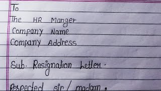 How to write Resignation  Resignation letter sample  Learn to write resignation letter resign [upl. by Atiroc941]