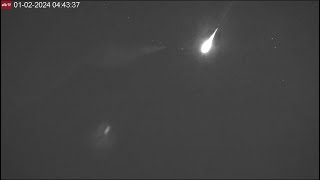 Jan 2 2024 night Large meteorite over Popocatepetl volcano Mexico [upl. by Yssor]