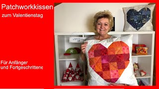 Patchworkkissen dieses Herzkissen ist das perfekte Geschenk zum Valentinstag [upl. by Donnie797]