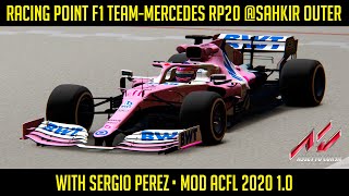 Assetto Corsa Racing Point F1 TeamMercedes RP20  Sahkir Outer Circuit with Sergio Perez [upl. by Bette]