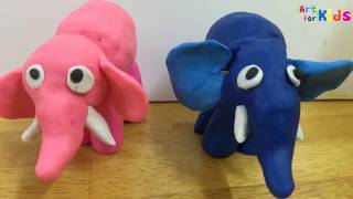 Clay art for kids  How to make a clay elephant 2  Clay animals  Art for kids [upl. by Genovera614]