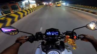 Night ride on MT 15  Crazy ride video  Yamaha MT 15 Night ride top speed  Telugu Video Part2 [upl. by Schuh]