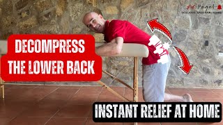 5 Ways To Decompress Your Lower Back  Instant Relief at HOME [upl. by Atinid12]