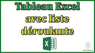 Tableau Excel avec liste déroulante [upl. by Christin]