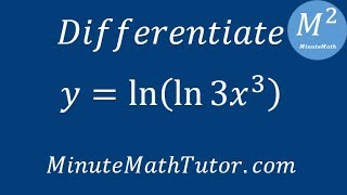 Differentiate ylnln3x3 [upl. by Leitao]